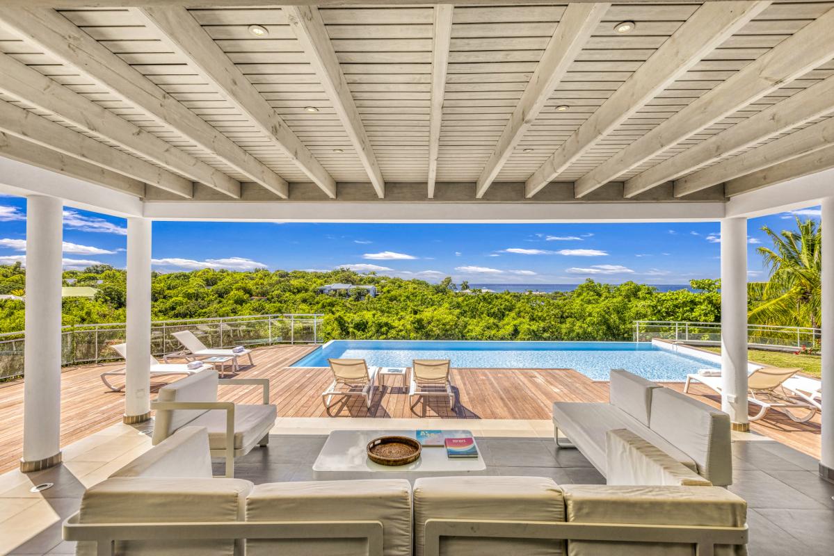 11.Location villa No Limit vue mer Saint Martin les Terres Basses - Terrasse